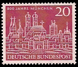 20 Pf Briefmarke: 800 Jahre München