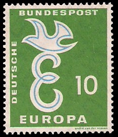 10 Pf Briefmarke: Europamarke 1958