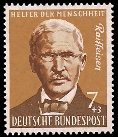 7 + 3 Pf Briefmarke: Helfer der Menschheit, 1958