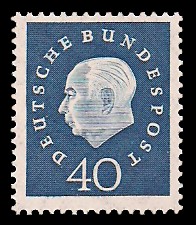 40 Pf Briefmarke: Bundespräsident Theodor Heuss