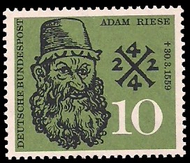 10 Pf Briefmarke: 400. Todestag Adam Riese 10 Pf Briefmarke: 400. Todestag Adam Riese