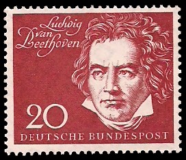 20 Pf Briefmarke: Einweihung der Beethoven-Halle zu Bonn