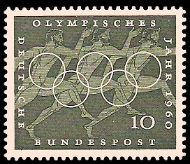 10 Pf Briefmarke: Olympisches Jahr 1960 10 Pf Briefmarke: Olympisches Jahr 1960