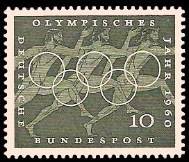 10 Pf Briefmarke: Olympisches Jahr 1960