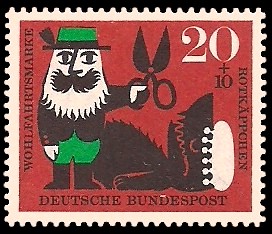 20 + 10 Pf Briefmarke: Wohlfahrtsmarke 1960, Märchen