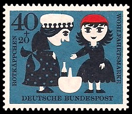 40 + 20 Pf Briefmarke: Wohlfahrtsmarke 1960, Märchen 40 + 20 Pf Briefmarke: Wohlfahrtsmarke 1960, Märchen