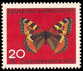 20 + 10 Pf Briefmarke: Für die Jugend 1962, Schmetterlinge