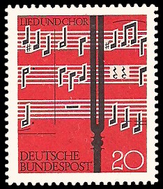 20 Pf Briefmarke: Lied und Chor