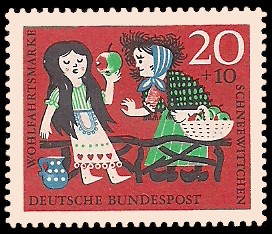 20 + 10 Pf Briefmarke: Wohlfahrtsmarke 1962, Schneewittchen