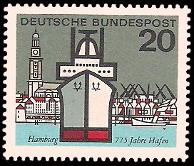 20 Pf Briefmarke: Hauptstädte der Bundesländer, Hamburg 20 Pf Briefmarke: Hauptstädte der Bundesländer, Hamburg