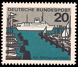 20 Pf Briefmarke: Hauptstädte der Bundesländer, Kiel 20 Pf Briefmarke: Hauptstädte der Bundesländer, Kiel
