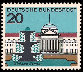 20 Pf Briefmarke: Hauptstädte der Bundesländer, Wiesbaden 20 Pf Briefmarke: Hauptstädte der Bundesländer, Wiesbaden