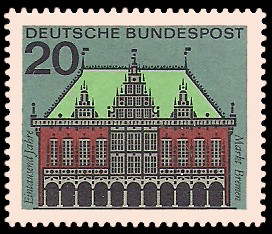 20 Pf Briefmarke: Hauptstädte der Bundesländer, Bremen 20 Pf Briefmarke: Hauptstädte der Bundesländer, Bremen