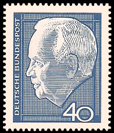 40 Pf Briefmarke: Bundespräsident Heinrich Lübke