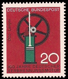 20 Pf Briefmarke: 100 Jahre Deutscher Verbrennungsmotor