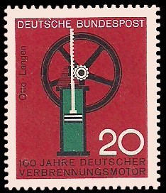 20 Pf Briefmarke: 100 Jahre Deutscher Verbrennungsmotor 20 Pf Briefmarke: 100 Jahre Deutscher Verbrennungsmotor