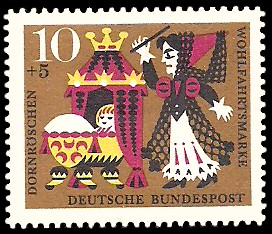 10 + 5 Pf Briefmarke: Wohlfahrtsmarke 1964, Dornröschen