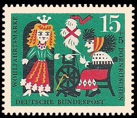 15 + 5 Pf Briefmarke: Wohlfahrtsmarke 1964, Dornröschen