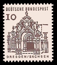 10 Pf Briefmarke: Deutsche Bauwerke