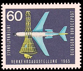 60 Pf Briefmarke: Internationale Verkehrsausstellung 1965