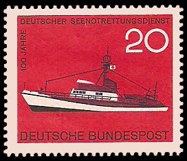 20 Pf Briefmarke: 100 Jahre Deutscher Seenotrettungsdienst