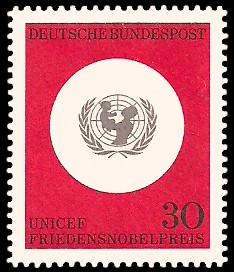 30 Pf Briefmarke: 20 Jahre Kinderhilfswerk UNICEF 30 Pf Briefmarke: 20 Jahre Kinderhilfswerk UNICEF