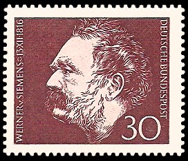 30 Pf Briefmarke: 150. Geburtstag Werner von Siemens
