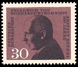30 Pf Briefmarke: 100 Jahre Anstalt Bethel