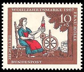 10 + 5 Pf Briefmarke: Wohlfahrtsmarke 1967, Frau Holle