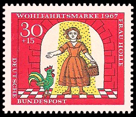 30 + 15 Pf Briefmarke: Wohlfahrtsmarke 1967, Frau Holle