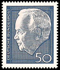 50 Pf Briefmarke: Bundespräsident Heinrich Lübke