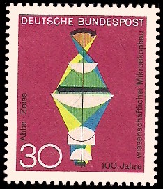 30 Pf Briefmarke: 100 Jahre wissenschaftlicher Mikroskopbau