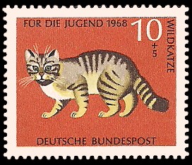 10 + 5 Pf Briefmarke: Für die Jugend 1968, bedrohte Tiere 10 + 5 Pf Briefmarke: Für die Jugend 1968, bedrohte Tiere