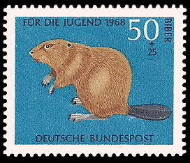 50 + 25 Pf Briefmarke: Für die Jugend 1968, bedrohte Tiere 50 + 25 Pf Briefmarke: Für die Jugend 1968, bedrohte Tiere