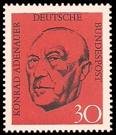 30 Pf Briefmarke: 1. Todestag Konrad Adenauer