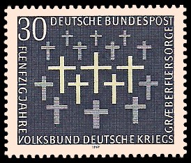 30 Pf Briefmarke: 50 Jahre Volksbund Deutsche Kriegsgräberfürsorge
