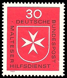 30 Pf Briefmarke: Malteser Hilfsdienst