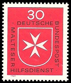 30 Pf Briefmarke: Malteser Hilfsdienst
