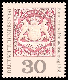 30 Pf Briefmarke: Bundes- und Philatelistentag 30 Pf Briefmarke: Bundes- und Philatelistentag