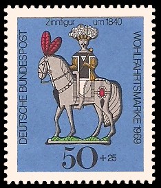 50 + 25 Pf Briefmarke: Wohlfahrtsmarke 1969, Zinnfiguren