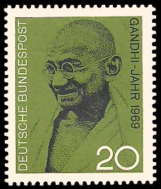 20 Pf Briefmarke: Gandhi-Jahr 1969