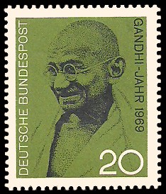 20 Pf Briefmarke: Gandhi-Jahr 1969 20 Pf Briefmarke: Gandhi-Jahr 1969