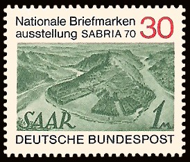 30 Pf Briefmarke: Nationale Briefmarkenausstellung Sabria 70 30 Pf Briefmarke: Nationale Briefmarkenausstellung Sabria 70