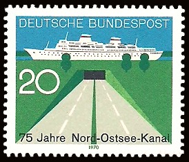 20 Pf Briefmarke: 75 Jahre Nord-Ostsee-Kanal