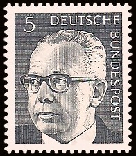 5 Pf Briefmarke: Bundespräsident Gustav Heinemann