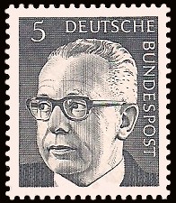 5 Pf Briefmarke: Bundespräsident Gustav Heinemann 5 Pf Briefmarke: Bundespräsident Gustav Heinemann