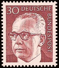 30 Pf Briefmarke: Bundespräsident Gustav Heinemann