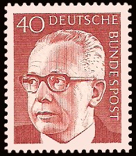 40 Pf Briefmarke: Bundespräsident Gustav Heinemann