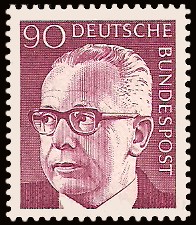 90 Pf Briefmarke: Bundespräsident Gustav Heinemann