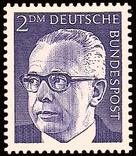 2 DM Briefmarke: Bundespräsident Gustav Heinemann